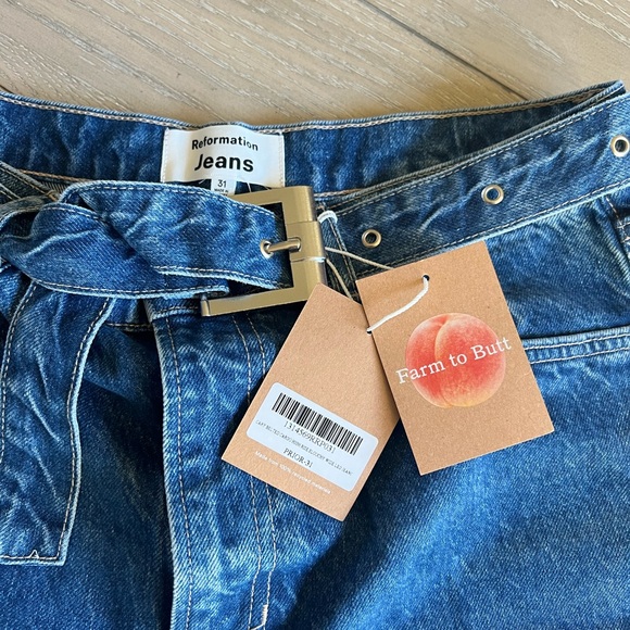NWT, Reformation Cary Belted Cargo High Rise Slouchy Jeans - Picture 3 of 6